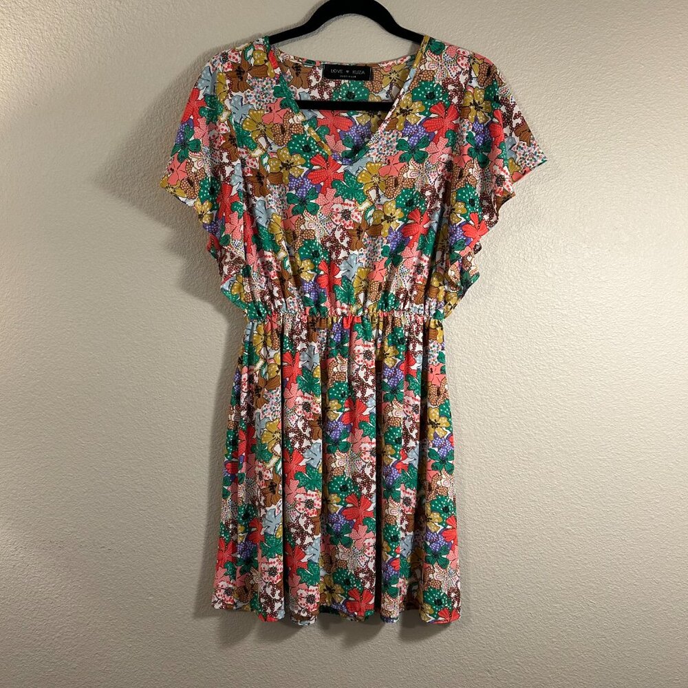 Women's Love Kuza Floral Mini Dress Size: Small